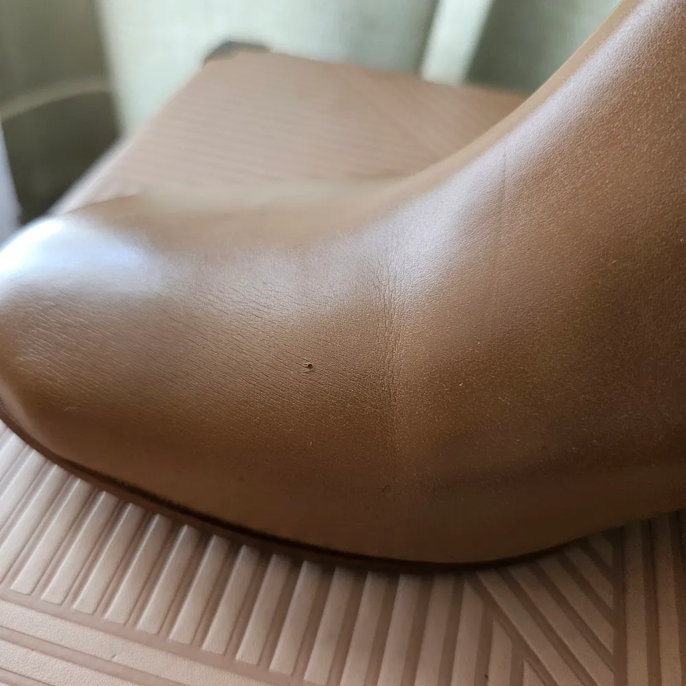 Jack Rogers Booties Brown Tan Leather Ankle Boots Marianne Scallop Trim Casual - Image 9