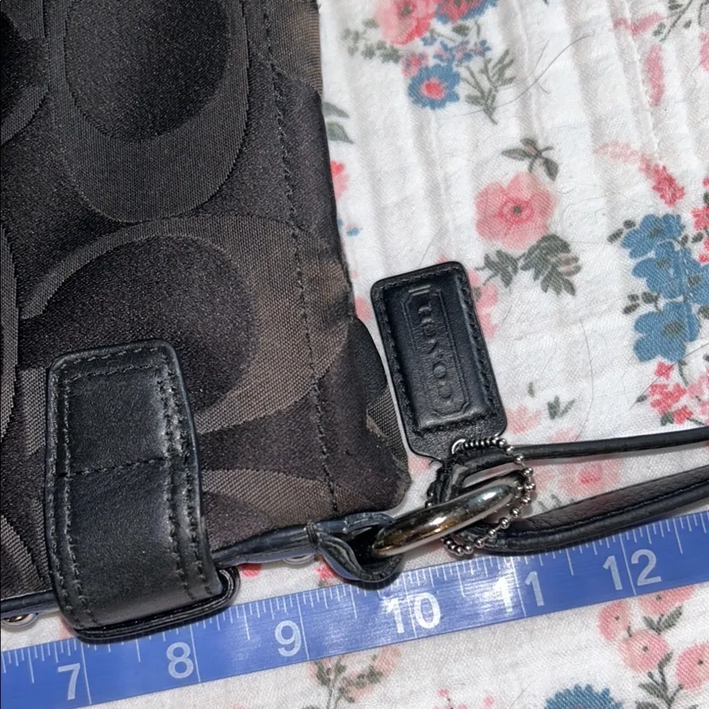 Vintage Coach Sateen Monogram and Leather/Silver Chain  Shoulder/Crossbody Bag - Image 13