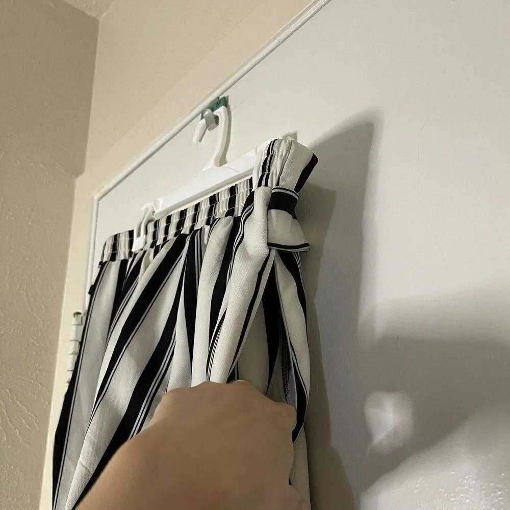 River Island Black stripe tie waist tapered trousers size US 14 - Image 5