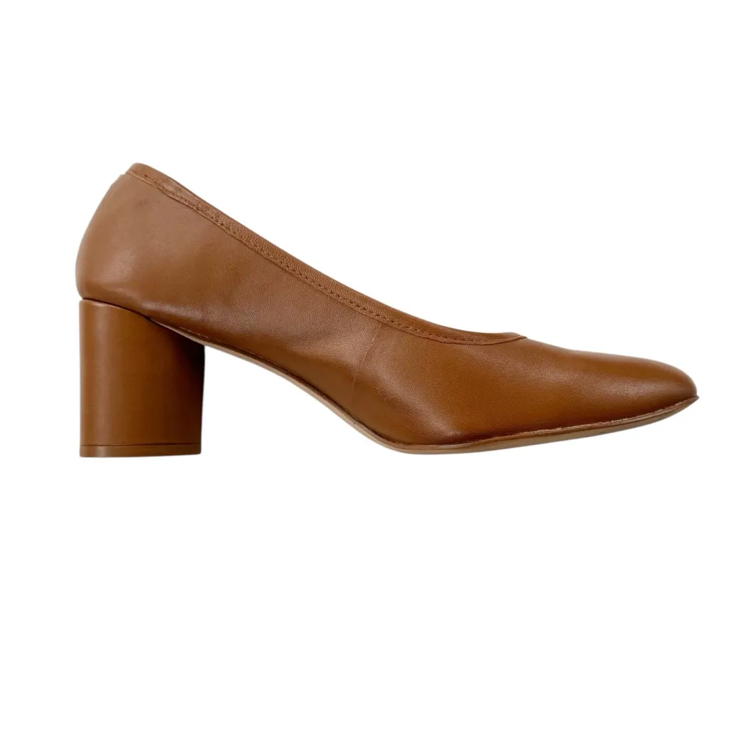 Madewell The Reid Pump in Leather Cognac Brown Classic Shoe Size 9.5 - Image 13