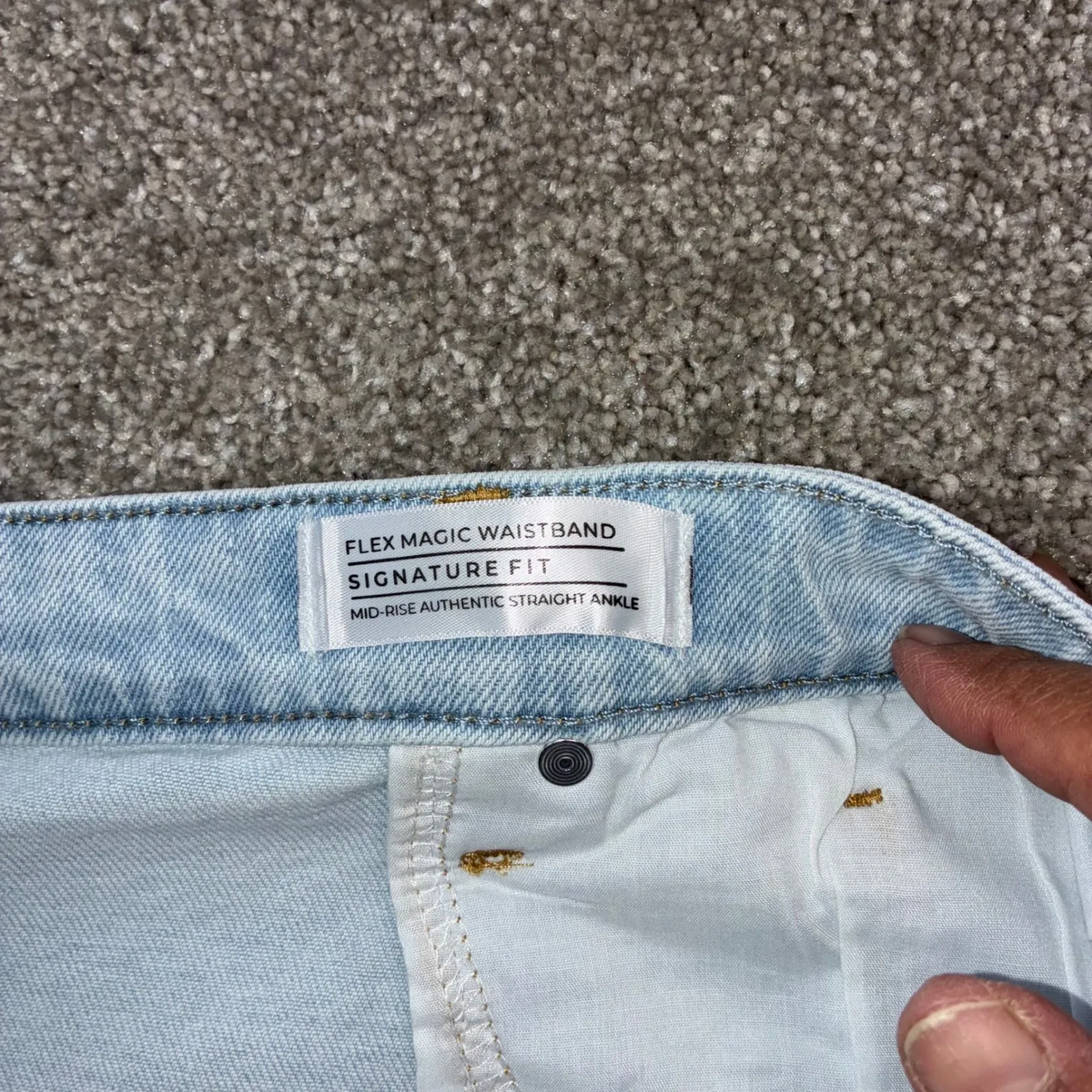 Lane Bryant Mid Rise Straight Ankle Jeans Womens Plus 28 Light Wash Distressed‎ - Image 7