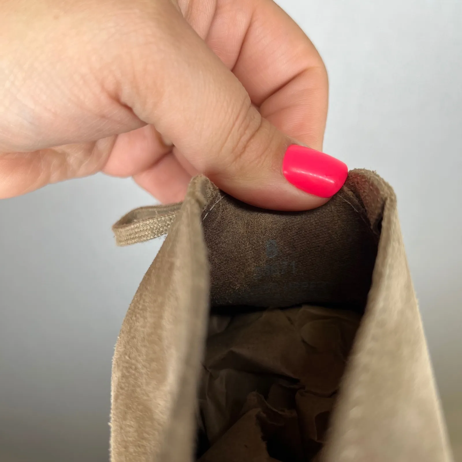 J.Crew Suede Wedge Booties Lace Up‎ Ankle Boots Desert Boot Style Casual Women Tan Size 8 - Image 8