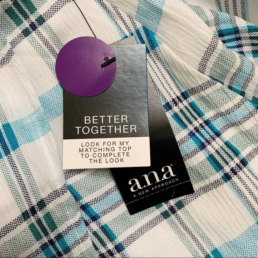 NWT a.n.a Size 6 Green Naples Stripe Faux Wrap Skirt - Image 12