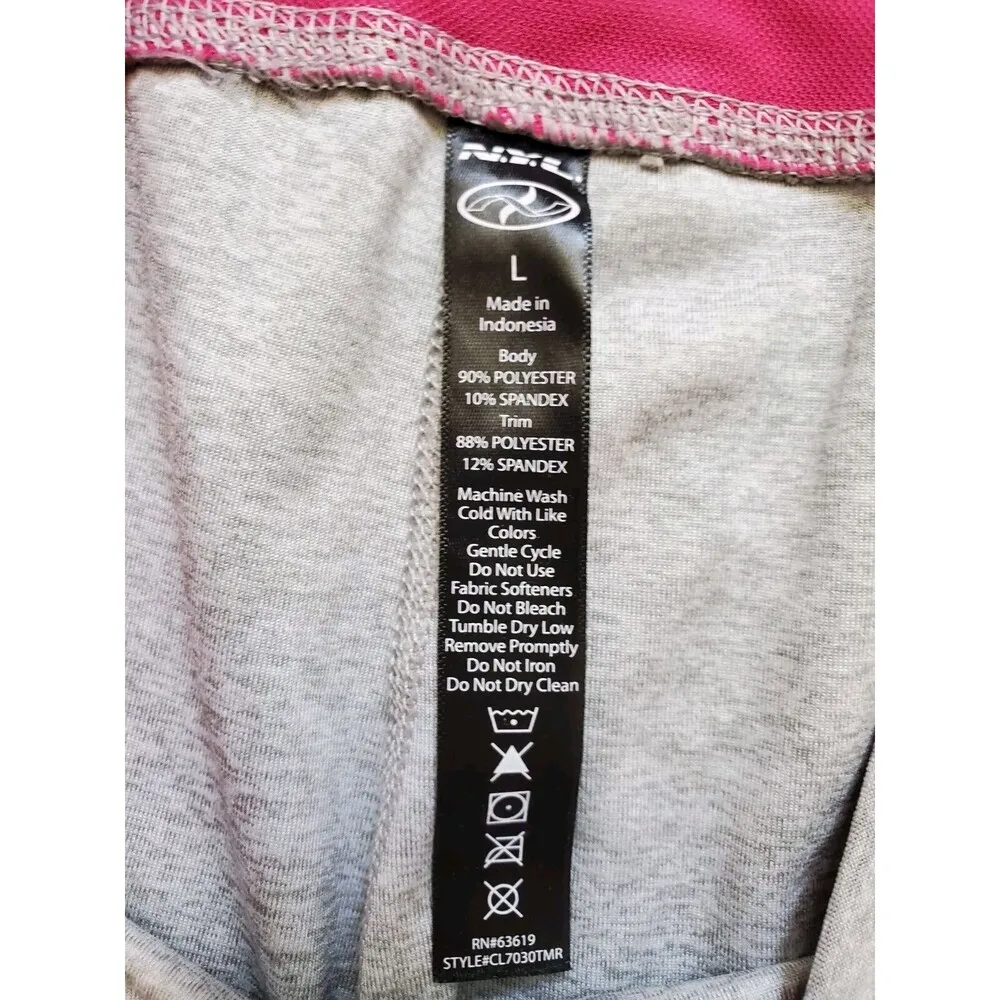 NYL Capri Legging Women Large Workout Gray Pink Gym Yoga Run Crossfit Sport EUC Size undefined - Image 2