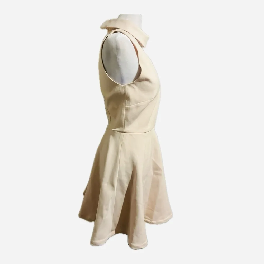 C/MEO Collective Nude Blush Elegant fit & flareHalter Mini Dress XS - Image 3