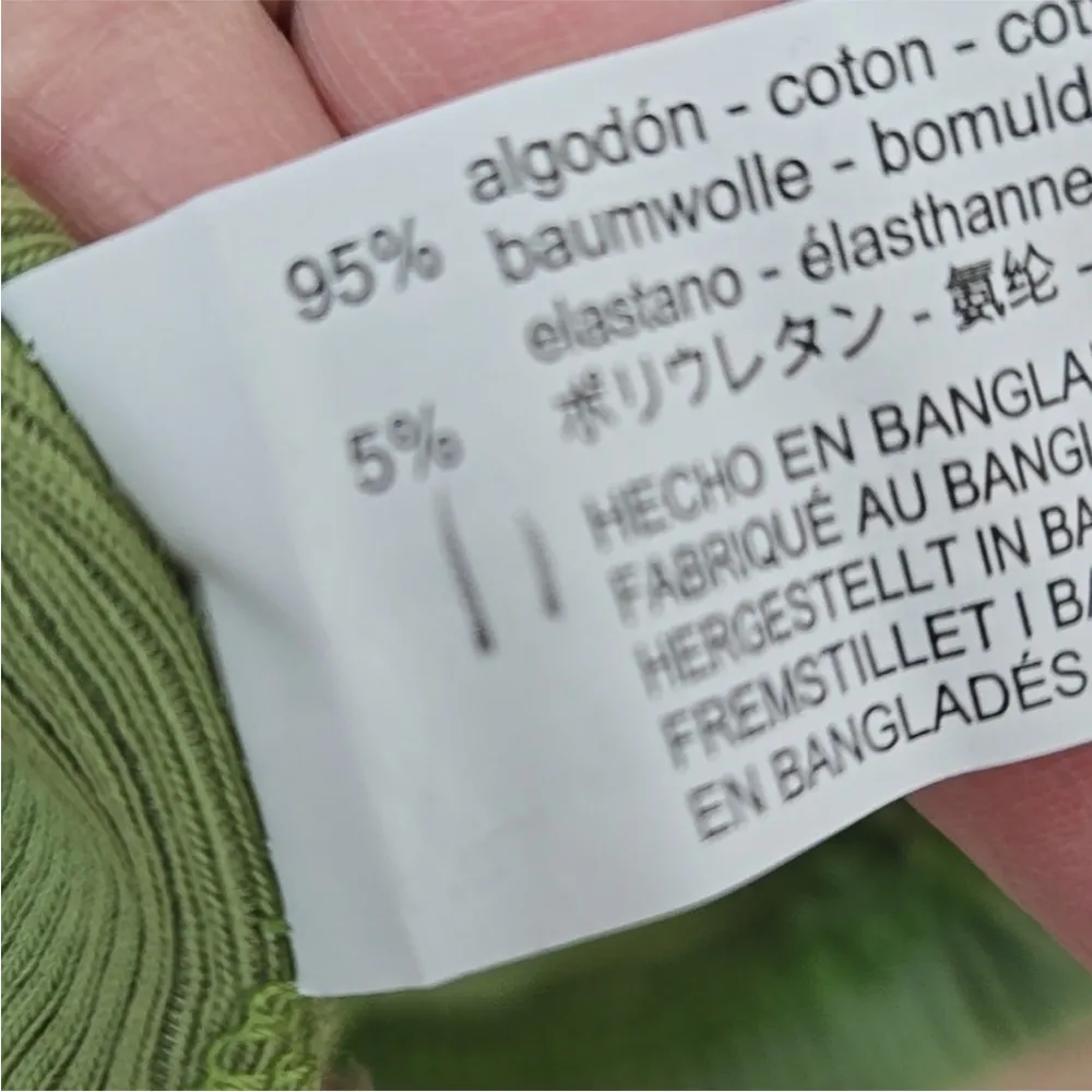 NWT Zara Green Ribbed Crop Top long sleeve collar medium - Image 8