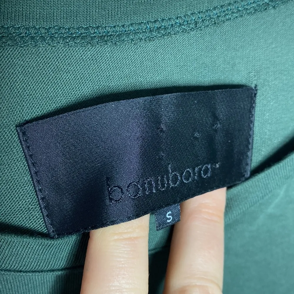 Banu Bora maxi fringe loop hem casual dress in deep forest green size S - Image 9