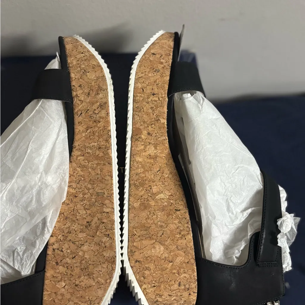 ADRIENNE VITTADINI Womens Chaps Ankle Strap Wedge Black Platforms Wedges - Image 4