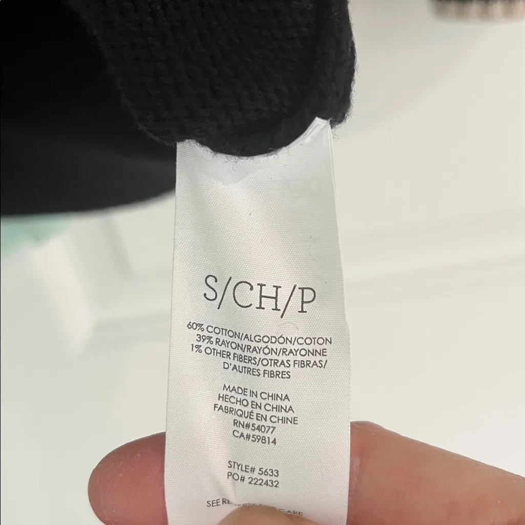 CAbi Black Cardigan with Khaki Trim Great Condition - Image 7