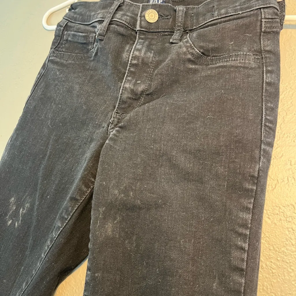 GAP Vintage Y2K Black Skinny Jeans SZ 4 Straight Leg Dark Wash Bootcut High-Rise - Image 4