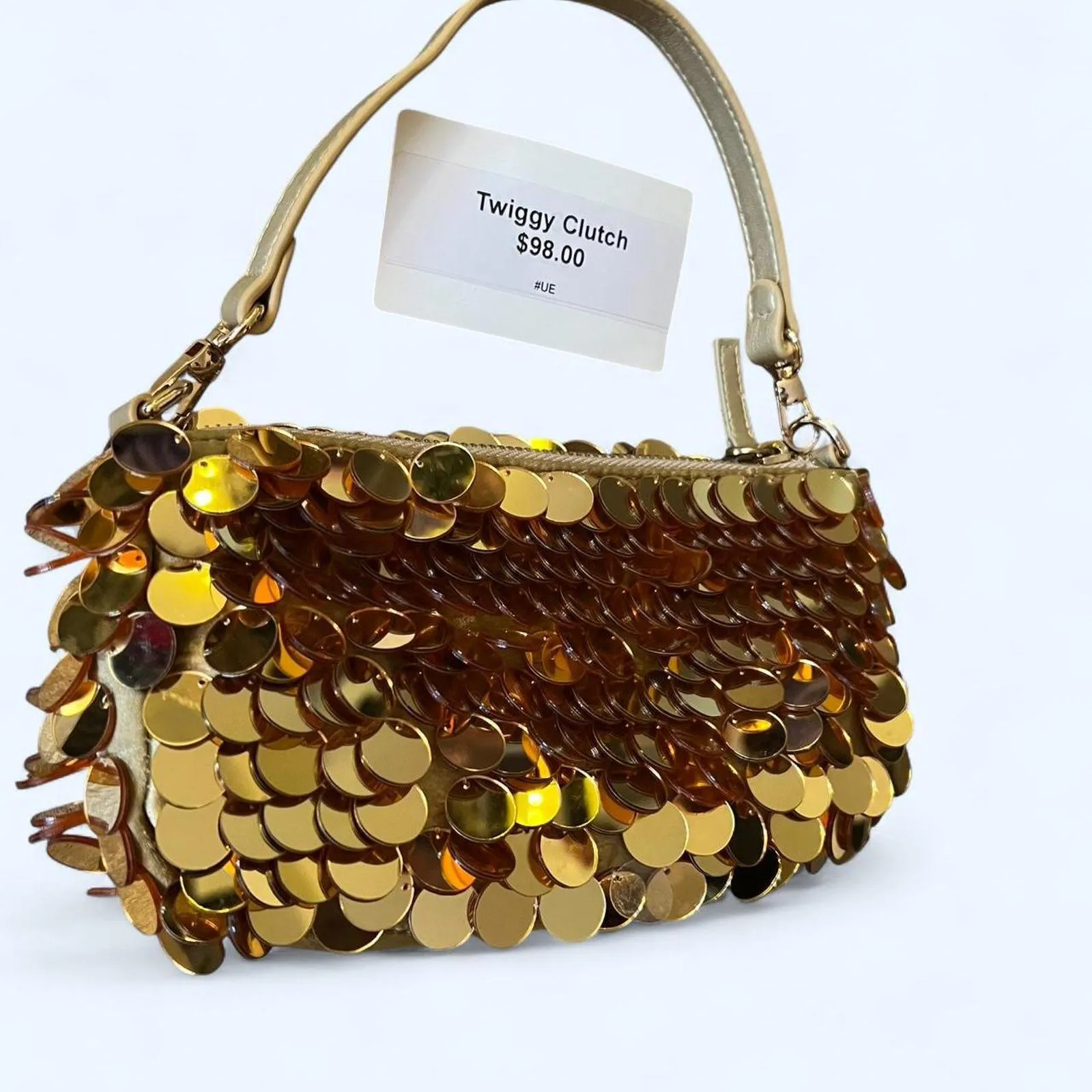 Vintage Y2K Urban Expressions Gold sequin clutch bag - Image 3