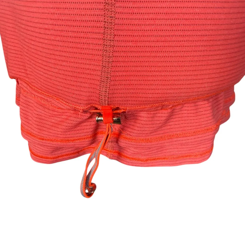 Lululemon coral orange blue no limits tank top with built in striped bra - Image 6
