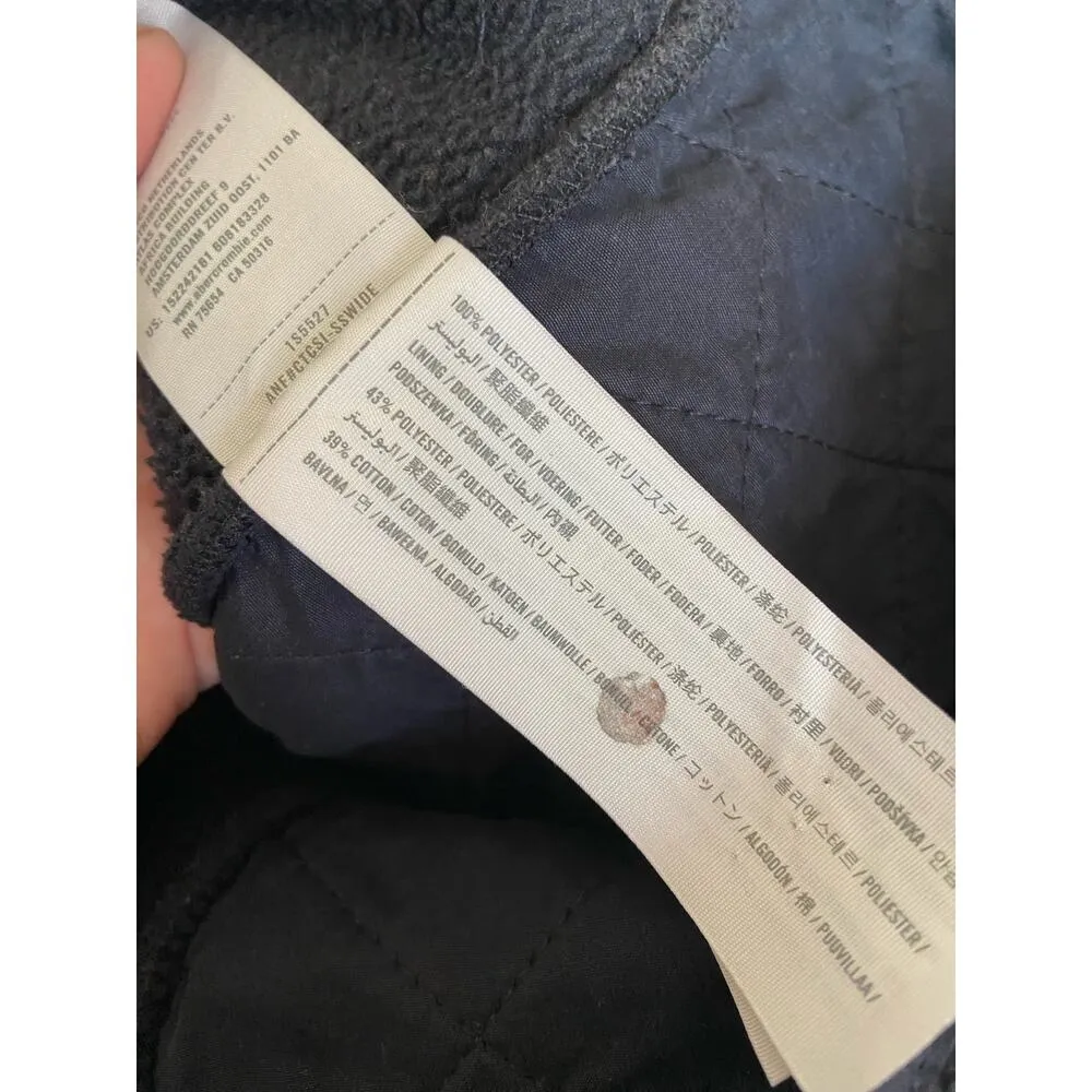 Abercrombie & Fitch Womens Black Fleece Diamond Quilted Vest Size Small Full Zip - Image 8