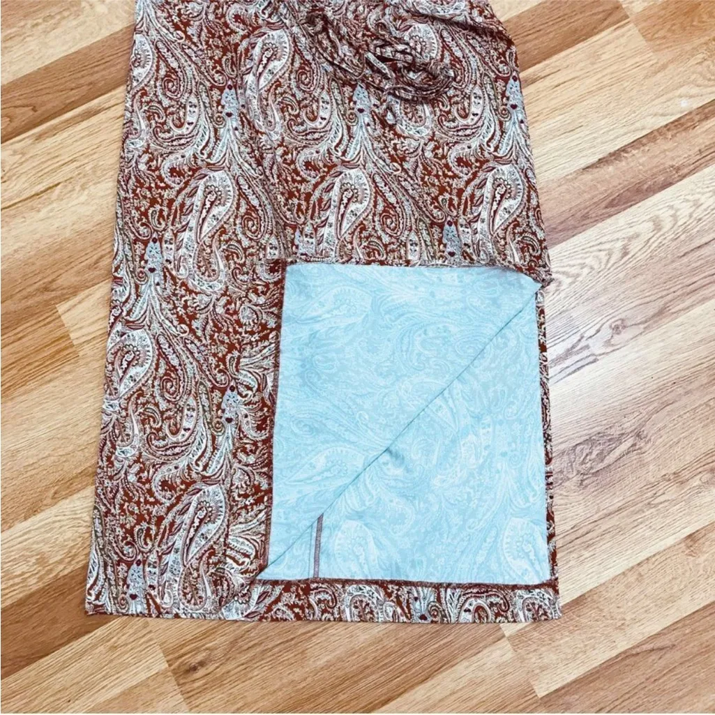 GIANNI BINI Brown Paisley Two Piece Midi Dress Set Boho Hippie 70s Size 0‎ New - Image 8