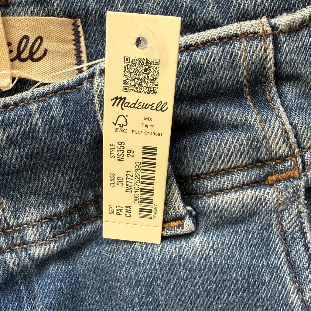 Madewell High-Waist Jeans Tapered Denim Trousers nwt 29 barrel style - Image 8