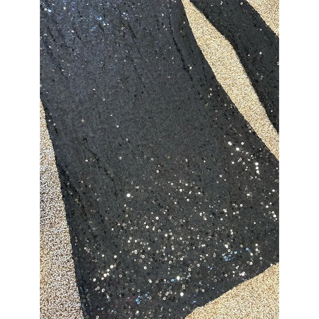 Altar'd State Women's Black Sequin Long Sleeve Bodycon Dress Size S - Image 2