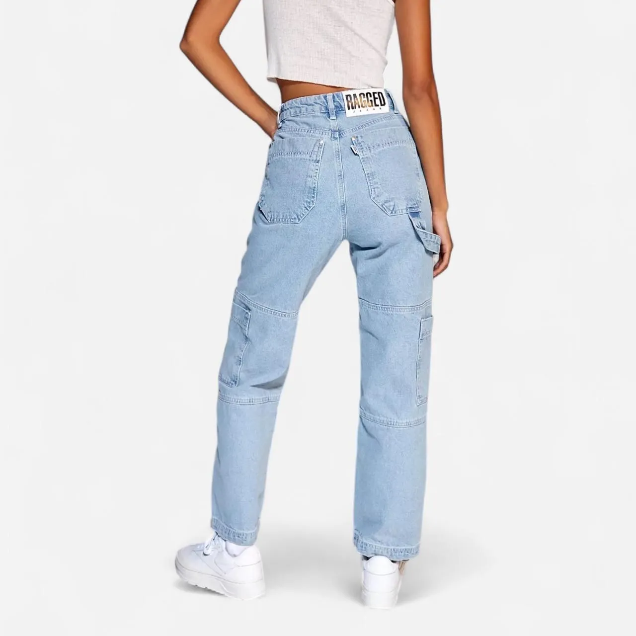 The Ragged Priest Combat Cargo Jeans – Cyber Grunge Streetwear Denim (Size 28) - Image 3