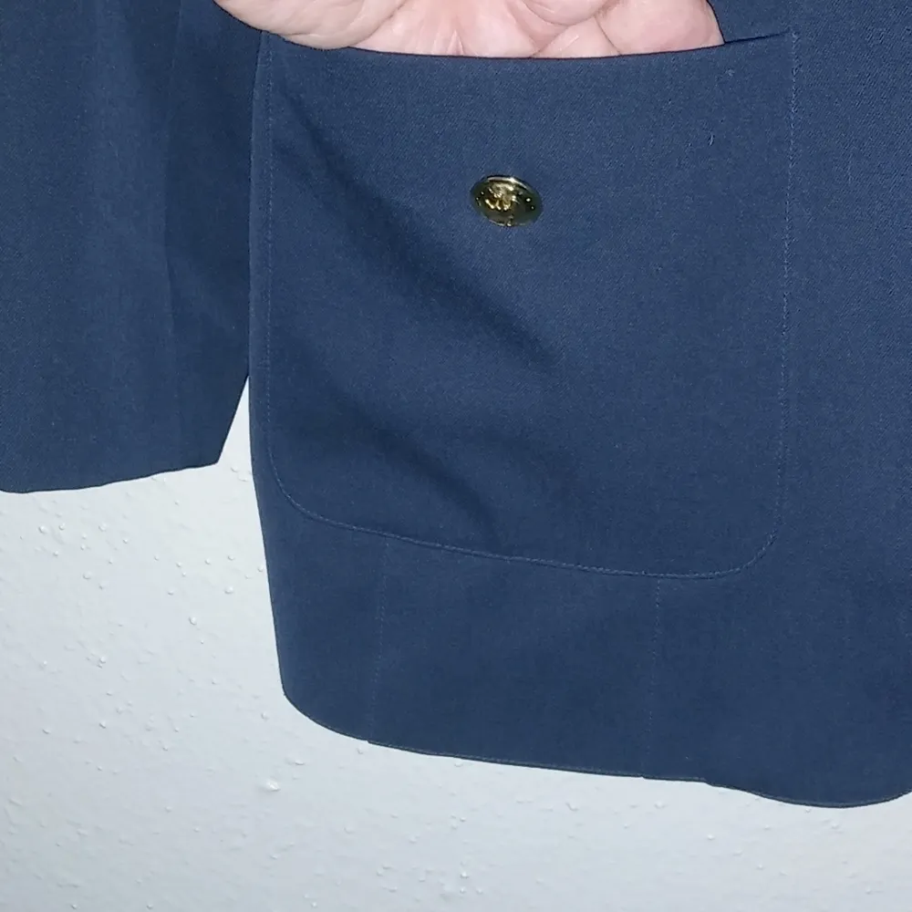 Hugo Buscati 6 Navy Wool Gold Buttoned Blazer Academia Super Prep - Image 12