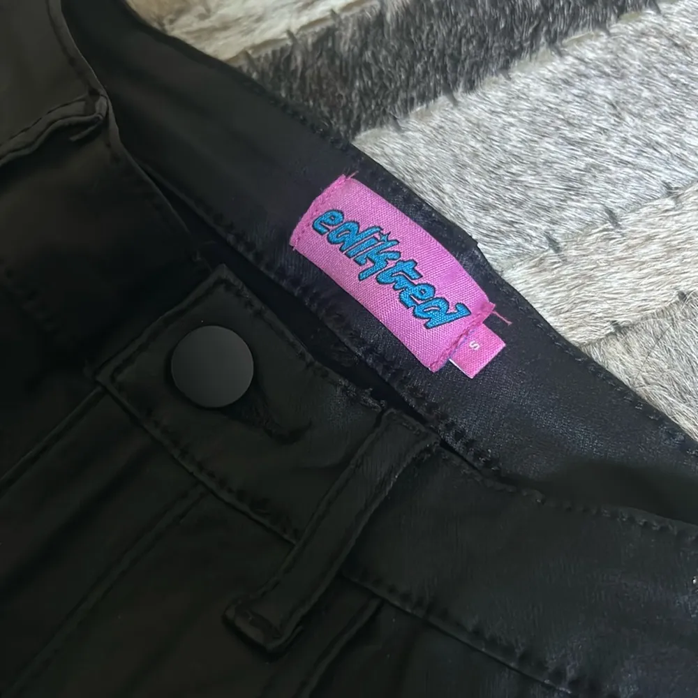 Edikted  Black Coated‎ Flare Jeans Size Small - Image 5