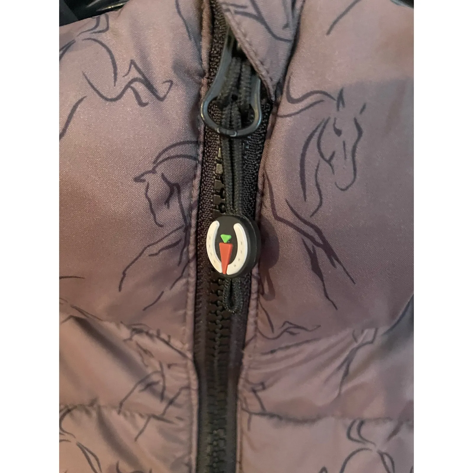 Kerrits Women’s Small Hooded Quilted Equestrian Riding Jacket Taupe Grey - Image 7