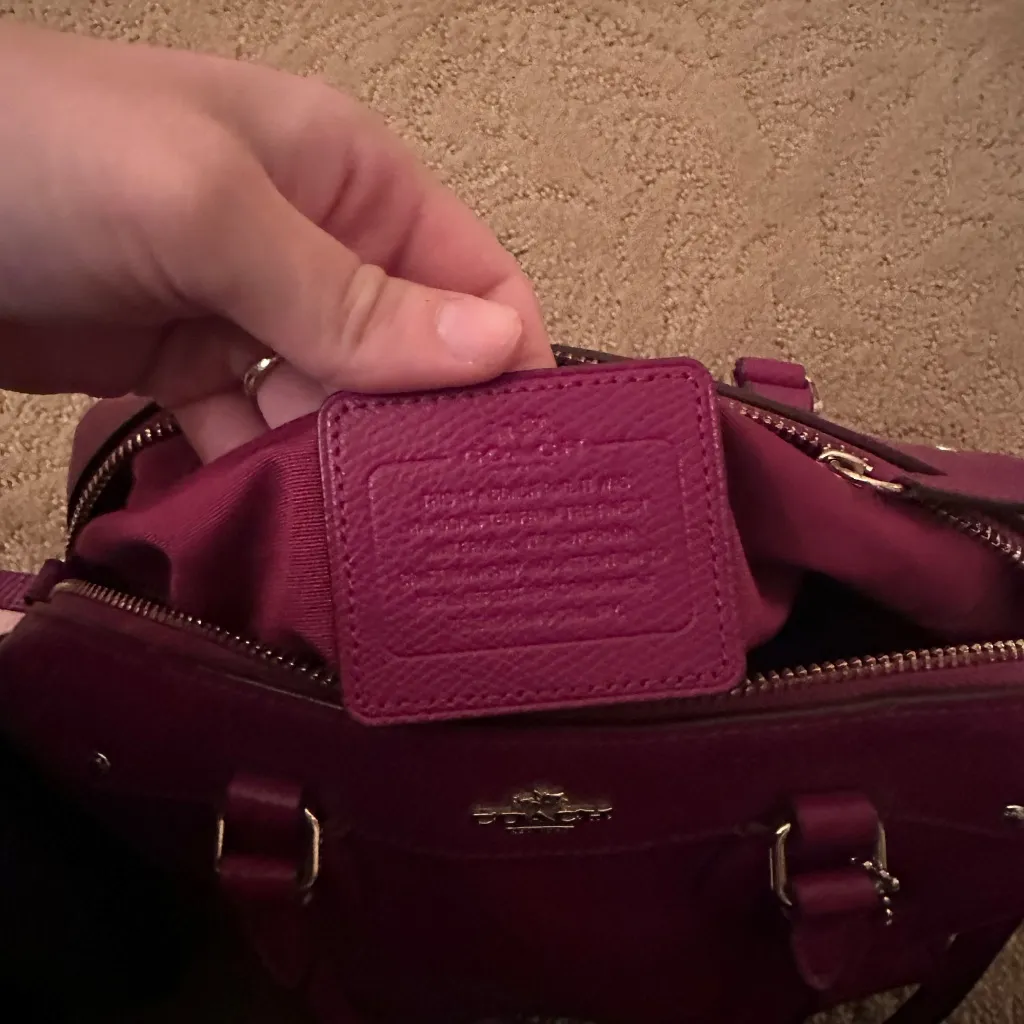 Vintage Coach Pebbled Leather Satchel – Fuchsia Pink – Crossbody/Top Handle Bag - Image 15