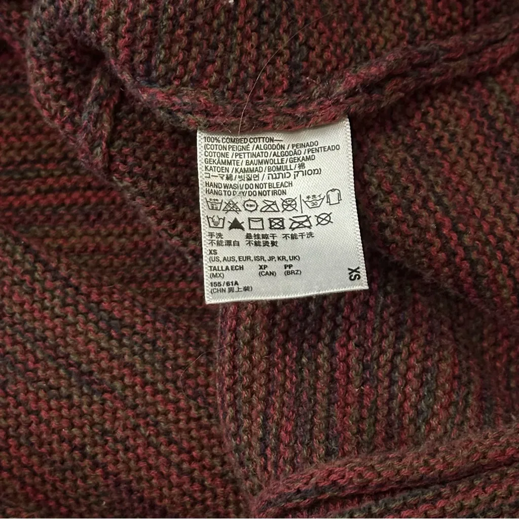 American Apparel Vintage Womens Size XS Burgundy Maroon Marled Roll Neck Sweater - Image 5