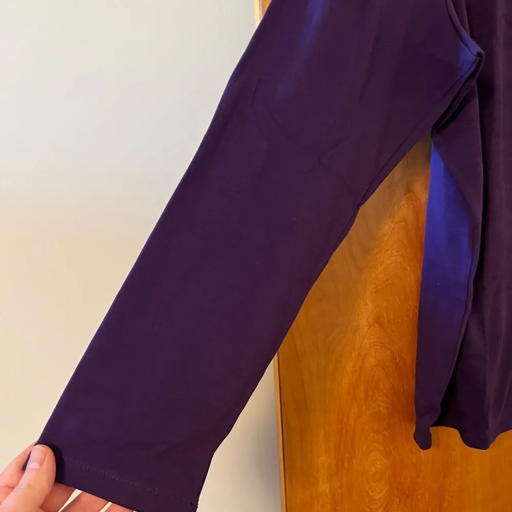 Lane Bryant Venezia Women's Long Sleeve Shirt Purple Modern Tee V-Neck NWT 18/20 - Image 8