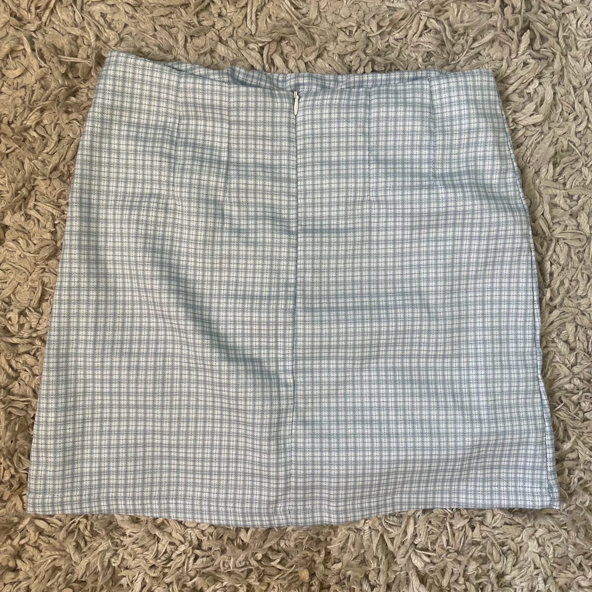Blue & White Plaid Skirt - Image 2