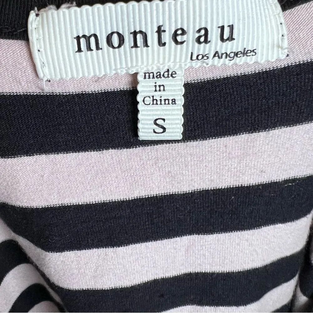 black and ivory ruffle hem cotton drop waist dress size small - Image 5