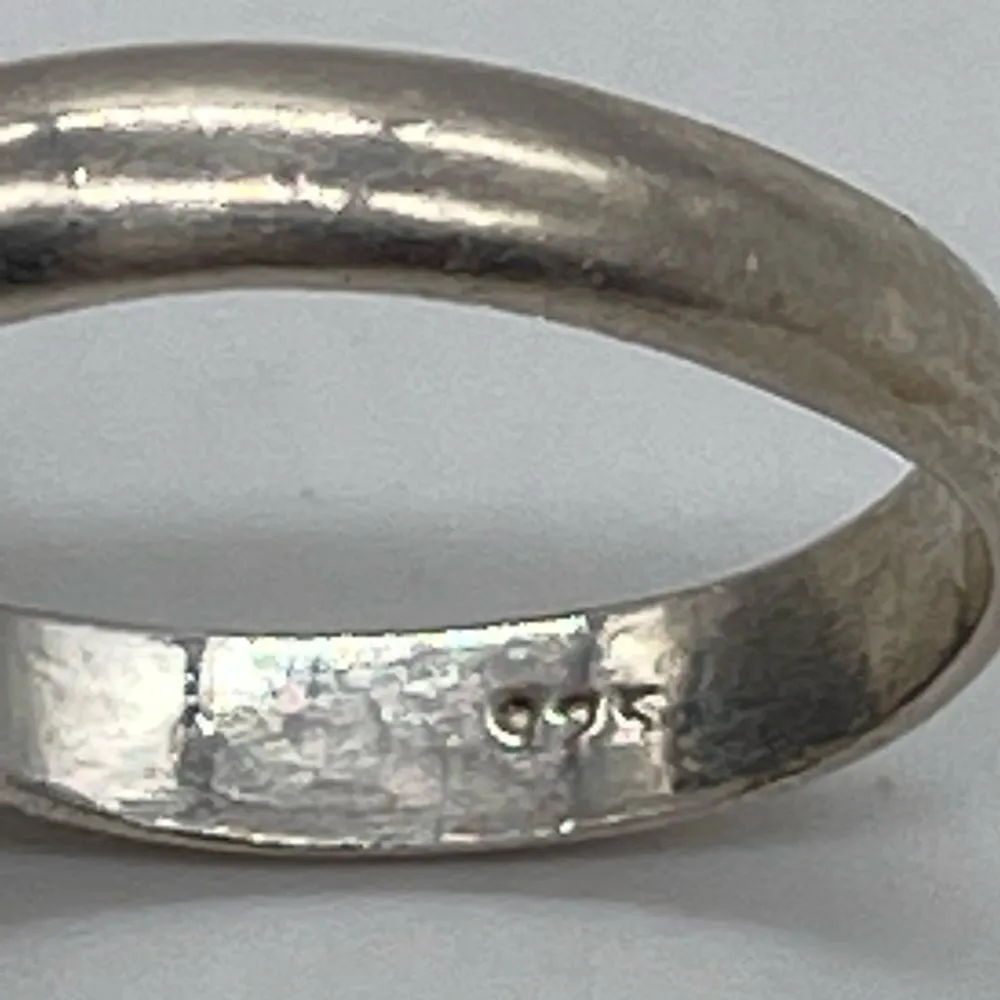 Sterling Silver 925 with Blue Sandstone Gem Ring adjustable Black - Image 5