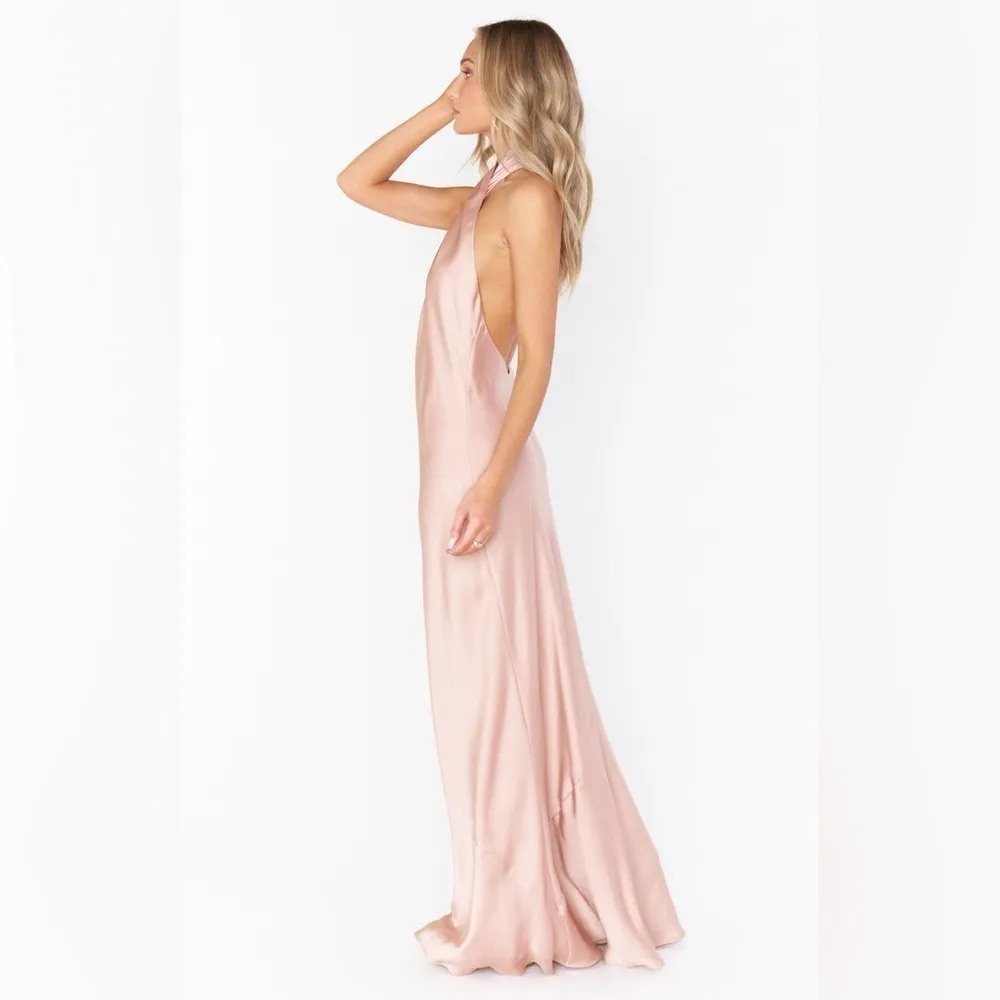 SHOW ME YOUR MUMU Jasmine Maxi Dress In Rose Gold Luxe Satin - Image 4