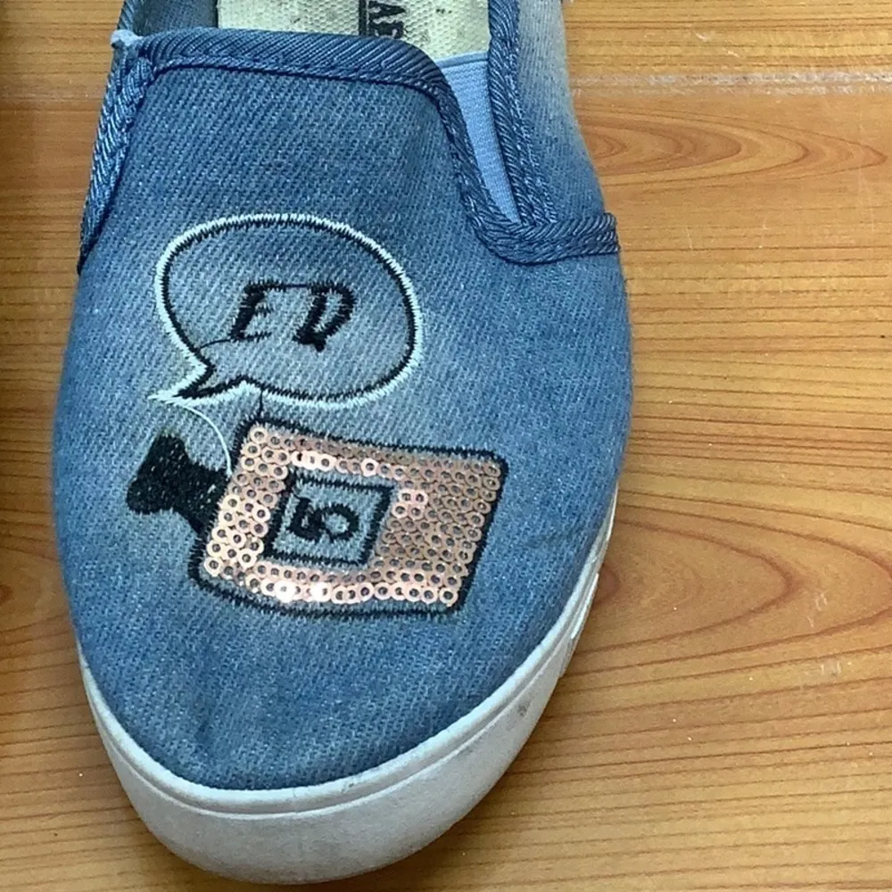 Rafaellos Ed 5 distressed denim slip on shoe size 36 (Preowned) Blue - Image 3