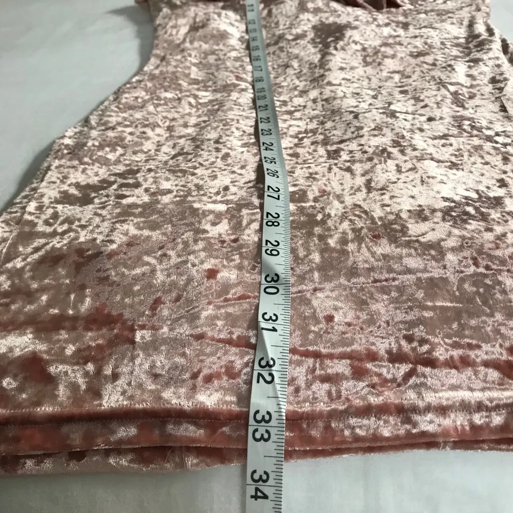 👒Essue Blush Pink Crushed Velvet Short Dress Size L - Image 14