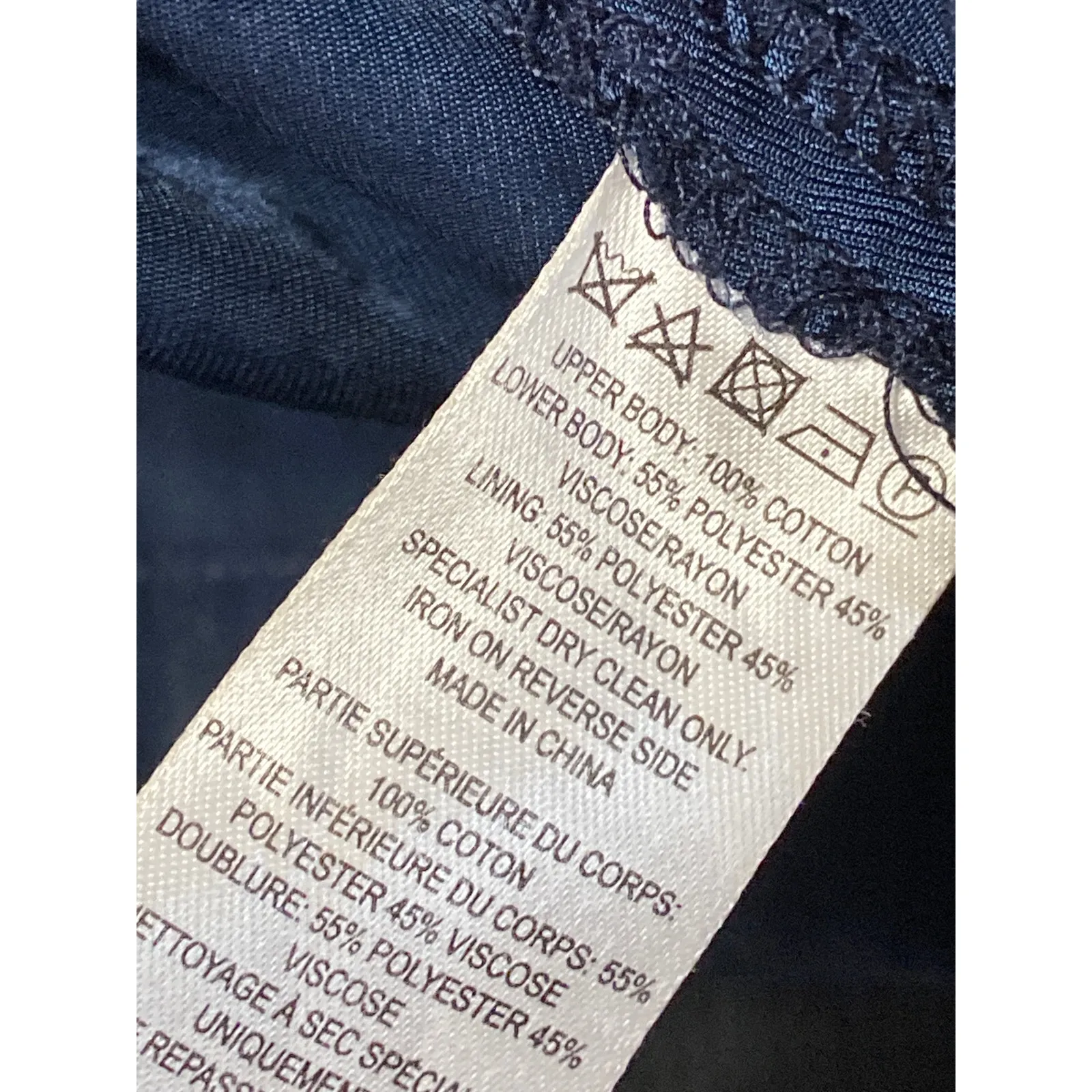 French Connection Navy Blue Floral Lace Sleeveless Drop Waist Tank Mini Dress 0 - Image 4