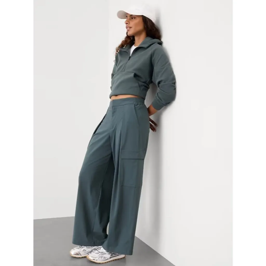 New Athleta 2 Pinnacle High Rise Cargo Trouser Eden Blue Size 2 - Image 4