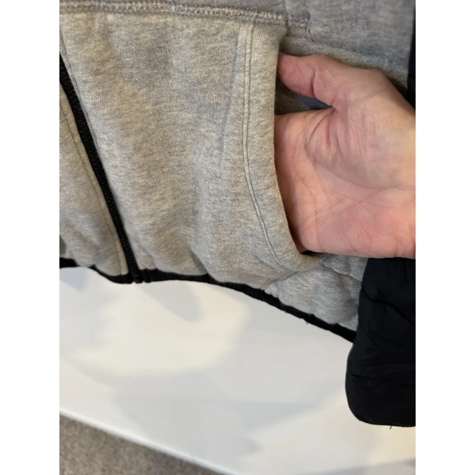 Rare Polo Ralph Lauren Full Zip Hybrid Quilt Fleece Hoodie Jacket XL Puffer - Image 4