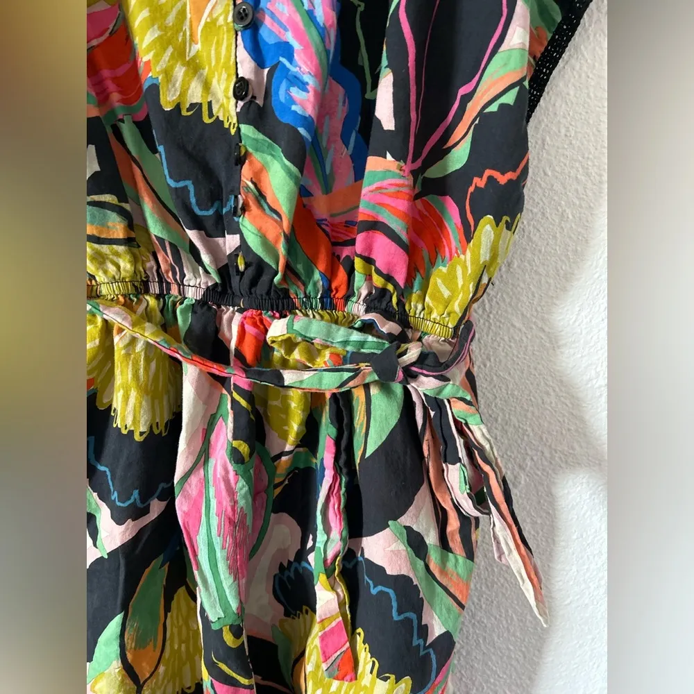 Self Contrast Kirsten Mesh Combo Romper sz M Black Size M - Image 5