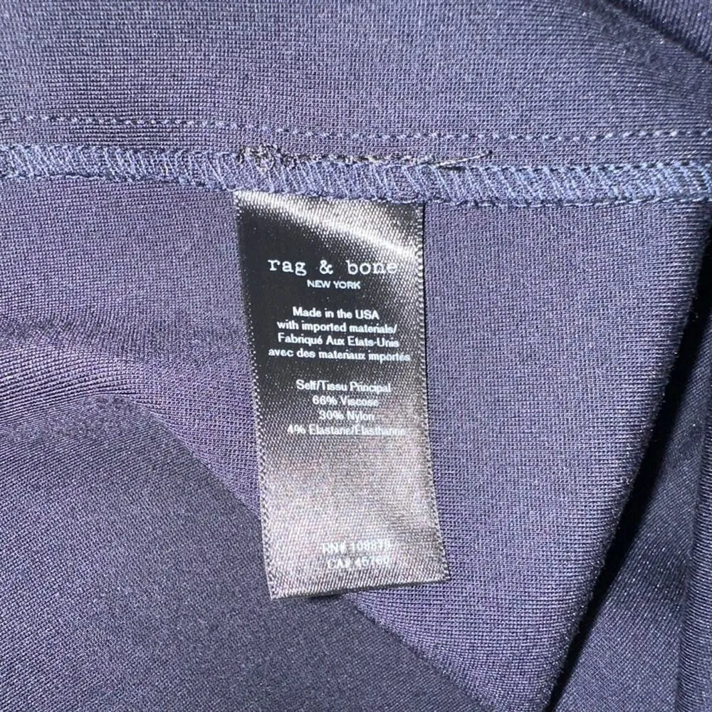 Rag & Bone Simone Lace Up Hem Navy Cropped Pants 6 - Image 6