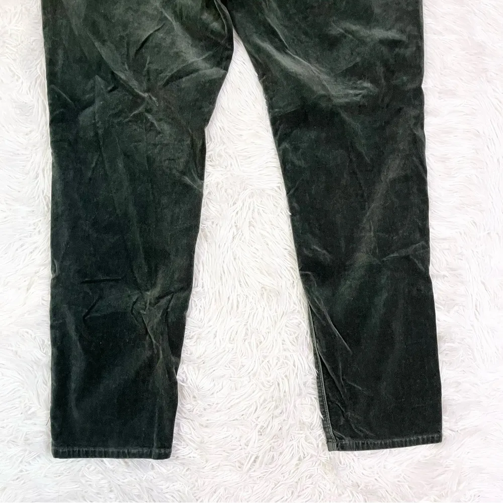 J. JILL High Rise Velvet Faux Suede Luxe Forest Green Skinny Pants Plus Size 14 - Image 7