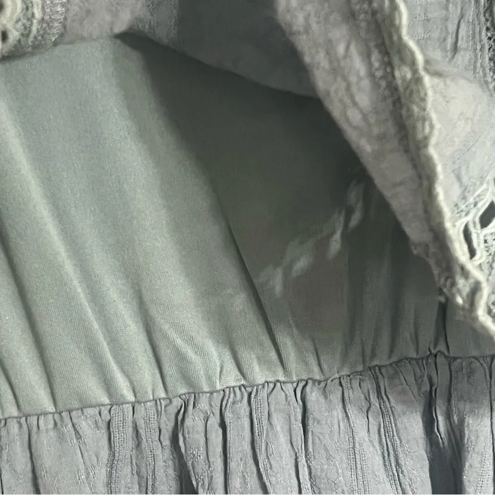 Women’s Doe & Rae‎ Crochet Detail Layered Summer Dress Size Large Dusty Blue - Image 5