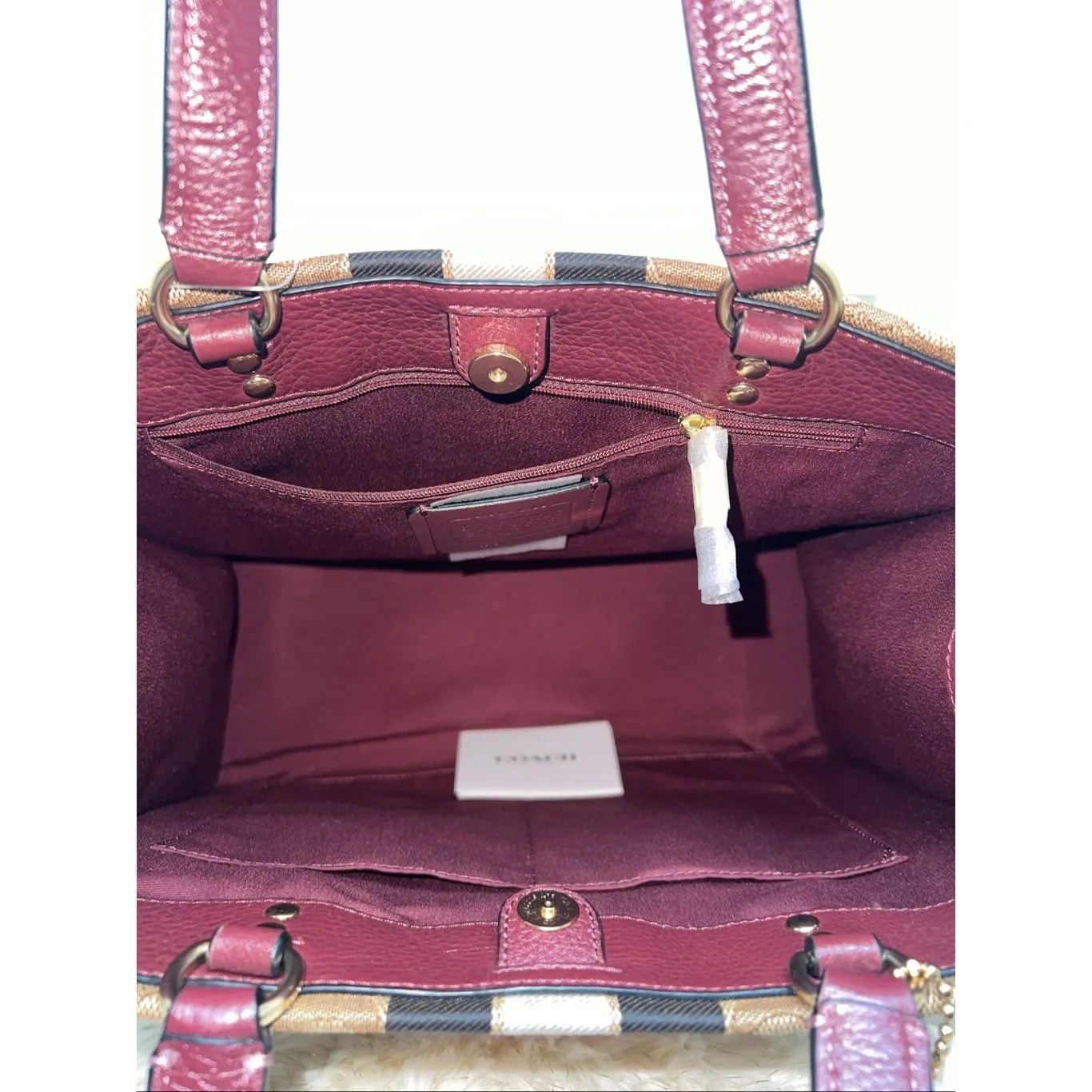 🔥🎁NWT! Coach Dempsey Carryall Handbag Sig Jacquard Stipe 4113 Msrp:$378.0 - Image 6