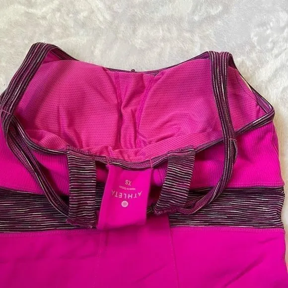 Athleta Prasada Yoga Neon Pink Tank‎ Shelf Bra XS - Image 6