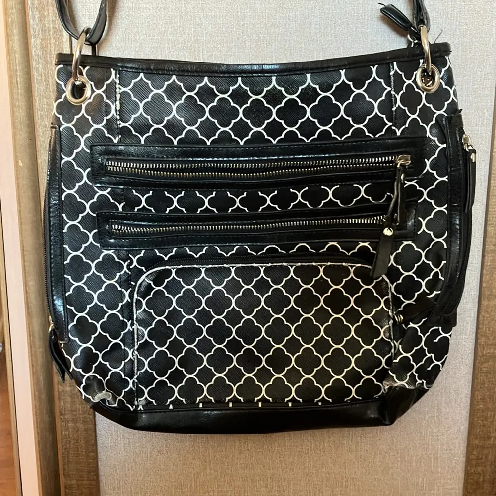 Black and White Patterned Women's Bag - Image 2