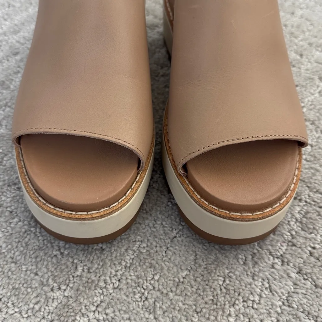 Sorel JOANIE IV Wedge Platform Sandals honest beige gum tan slides - Image 9