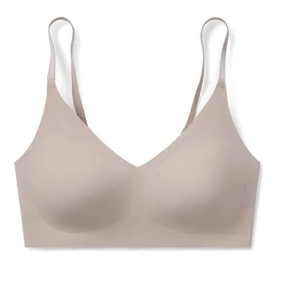 True & Co Nude Wire Free Bralette Bra L Tan Size L - Image 5