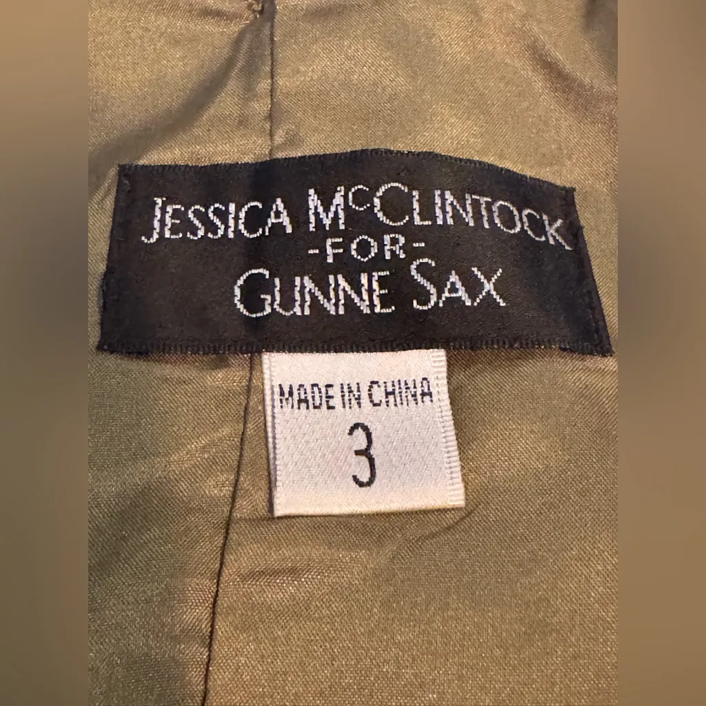 Jessica McClintock for Gunne Sax y2k collection green strapless party dress sz 3 - Image 7