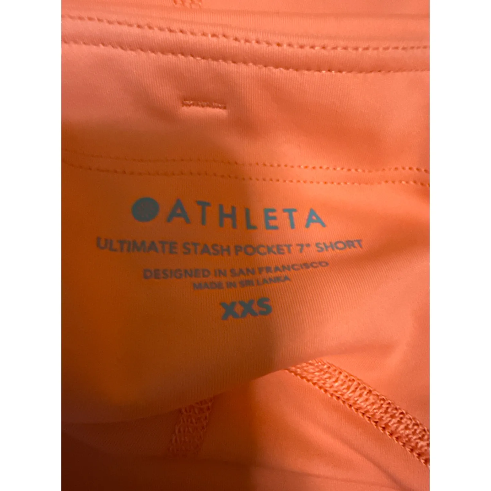 NEW Athleta Ultimate Stash 7" Pocket Orange Running Athletic Biker Shorts Sz XXS - Image 4