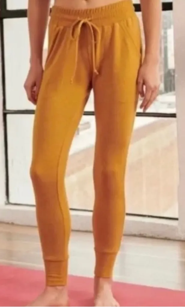 FP Movement Sunny Skinny Sweatpant Jogger Golden Yellow Size Large - Image 1