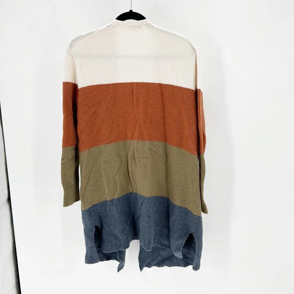 Madewell Kent striped open front cardigan alpaca Marino wool blend longline - Image 3