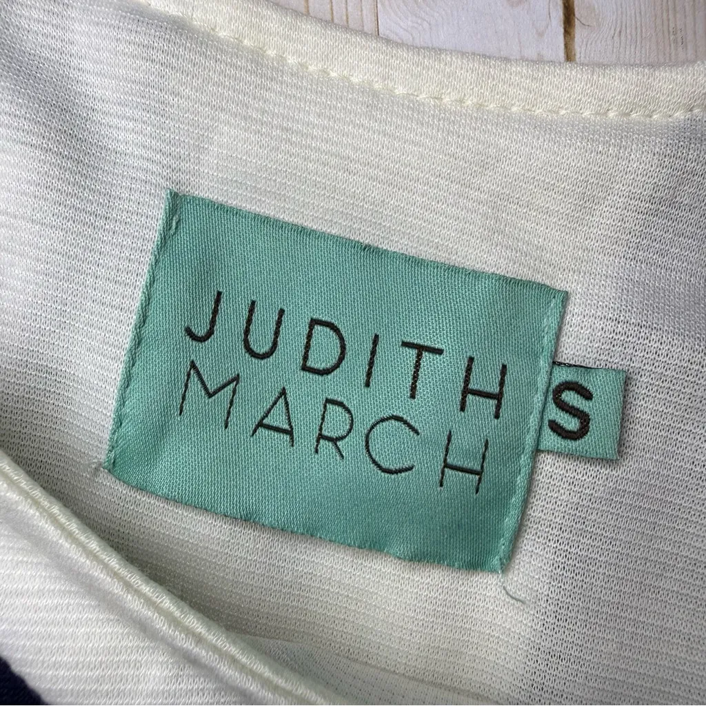 Judith March Navy, White, and Orange Chevron Midi Dress - Image 3